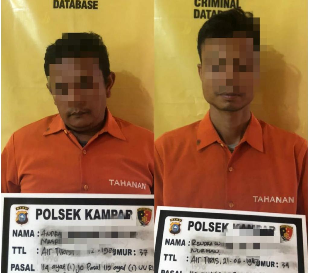 Kedapatan Ngantongi Narkoba Jenis Shabu, 2 Pelaku Diamankan Unit Reskrim Polres Kampar