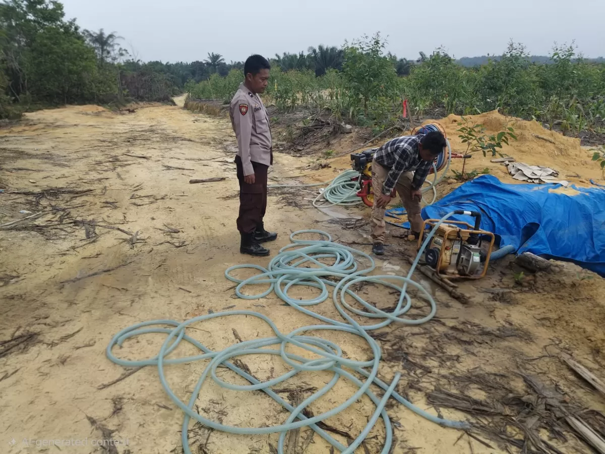 Dukung Ketahanan Pangan, Polsek Sungai Mandau Cek Persiapan Penyiraman Lahan Jagung di PT RAPP