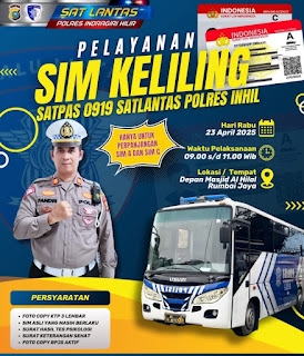 Bus SIM Keliling Satlantas Polres Inhil Siap Layani Warga Rumbai Jaya