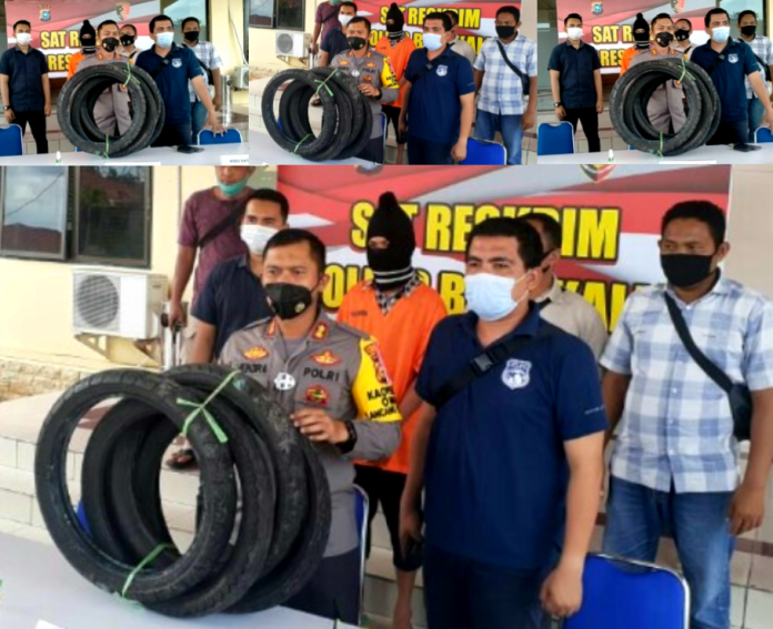 Selundupkan 500 Buah Ban Bekas dari Malaysia, MB Diciduk Satreskrim Polres Bengkalis