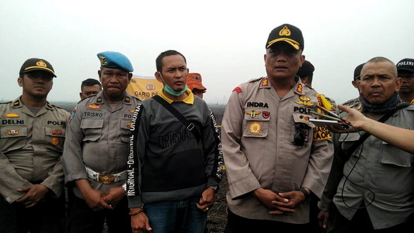 Polres Inhil Segel Lahan Terbakar 50 Ha Di Keritang