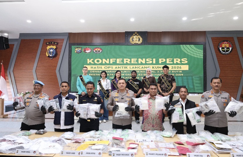 Polda Riau Komitmen Perang Lawan Narkoba, 557 Tersangka Diamankan dalam Operasi Antik LK 2026