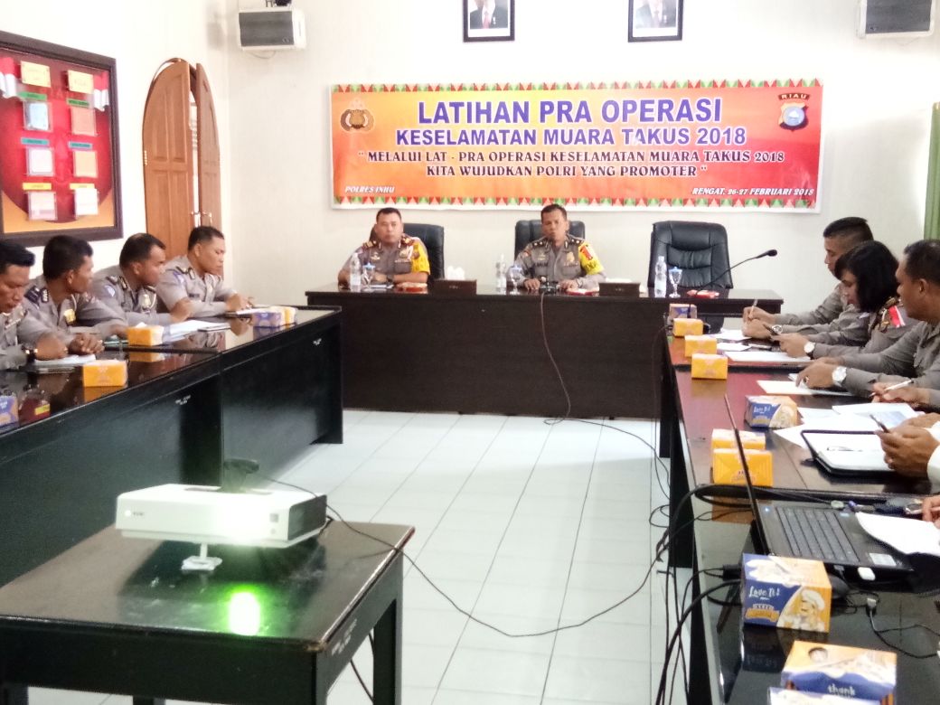 Polres Inhu Gelar Pelatihan Pra Ops Keselamatan Muara Takus Tahun 2018 
