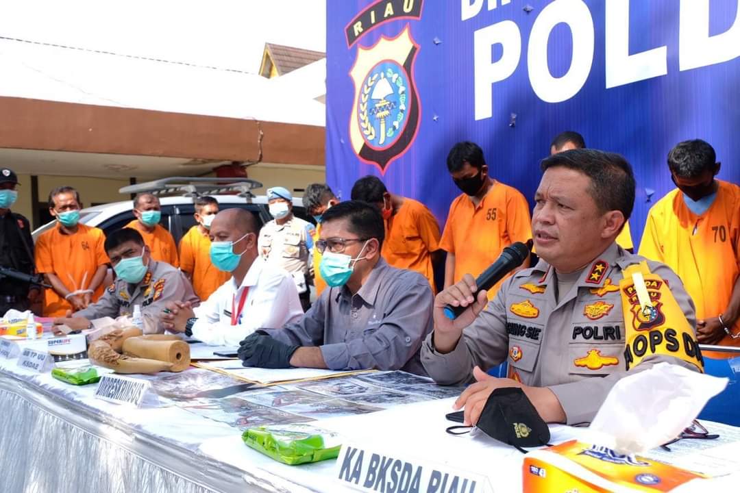 Ditkrimsus Polda Riau Amankan 10 Pelaku Usaha Galian C Ilegal, Karena Merusak Lingkungan