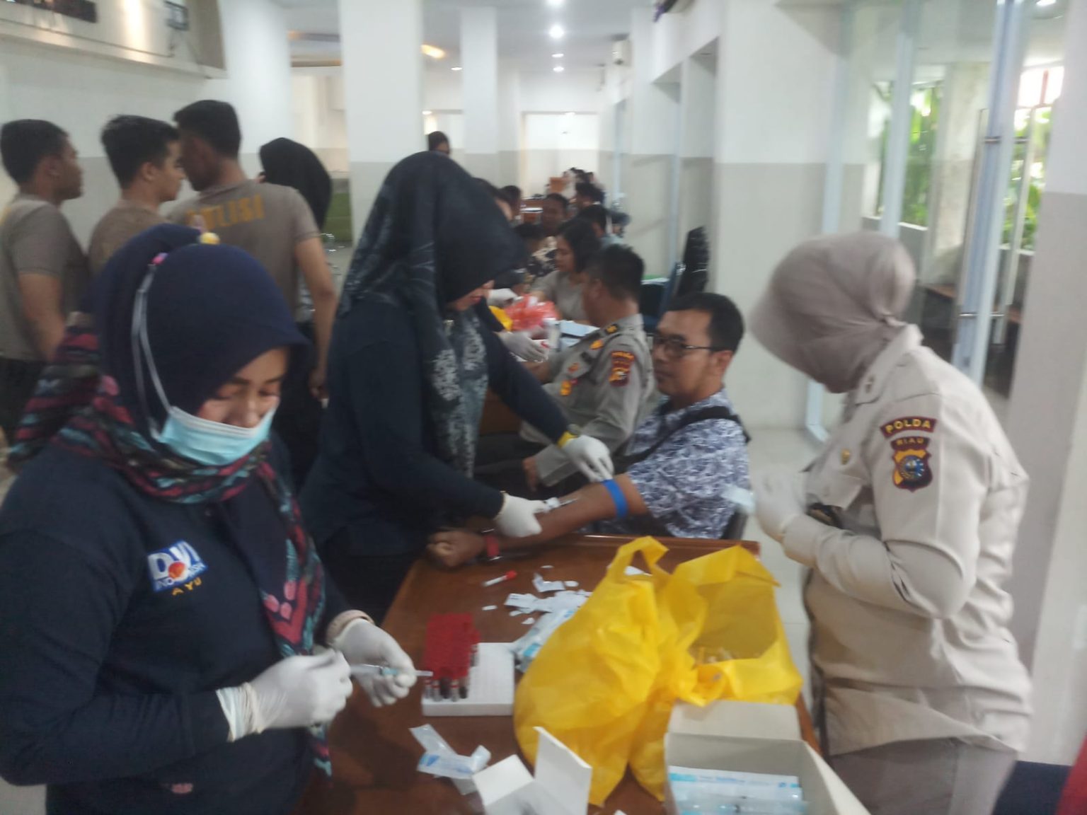 Jelang Pengamanan TPS, Bid Dokkes Polda Riau Gelar Pemeriksaan Kesehatan Personel