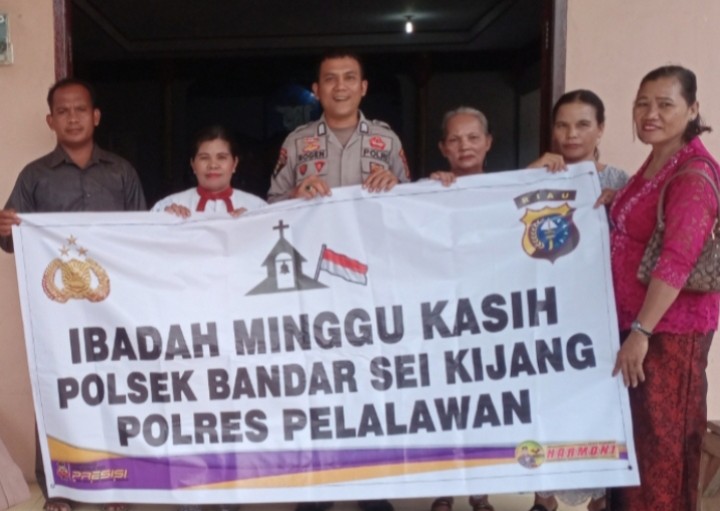 Pelaksanaan Ibadah Minggu Kasih Polsek Bandar Sei Kijang Polres Pelalawan