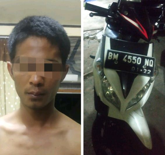 Polsek Siak Hulu tangkap Pelaku yang hendak Bawa Kabur Sepeda Motor Warga Pandau Jaya