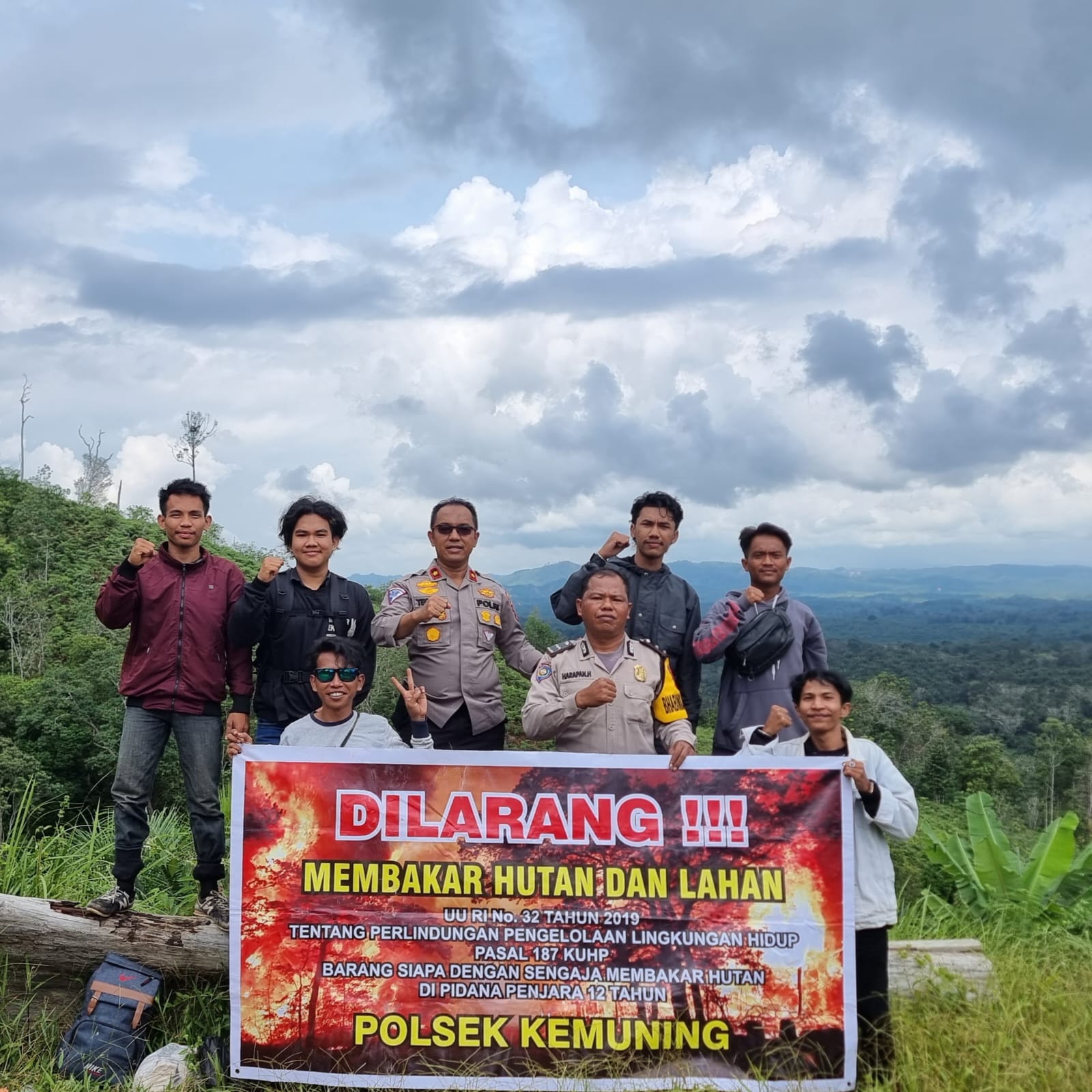 Polsek Kemuning Inhil Patroli Karhutla di Bukit Condong