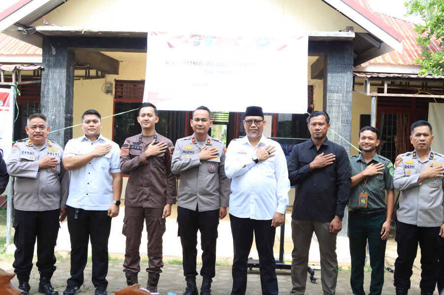 Deklarasi Kampung Bebas Narkoba Serentak di Inhil, Polres Ajak Masyarakat Perangi Narkoba