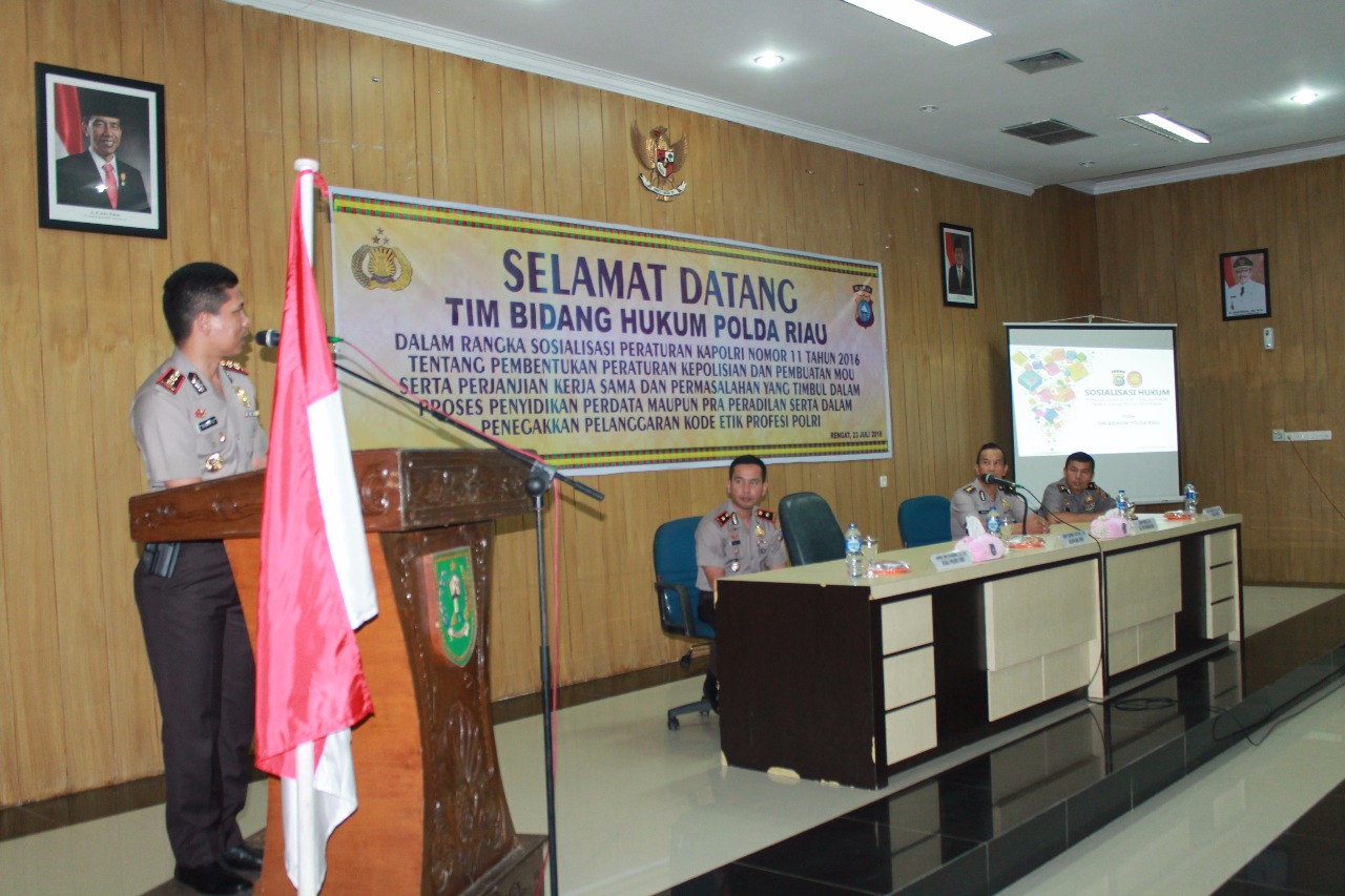 Polres Inhu melakukan Sosialisasi Bidang Hukum Polda Riau