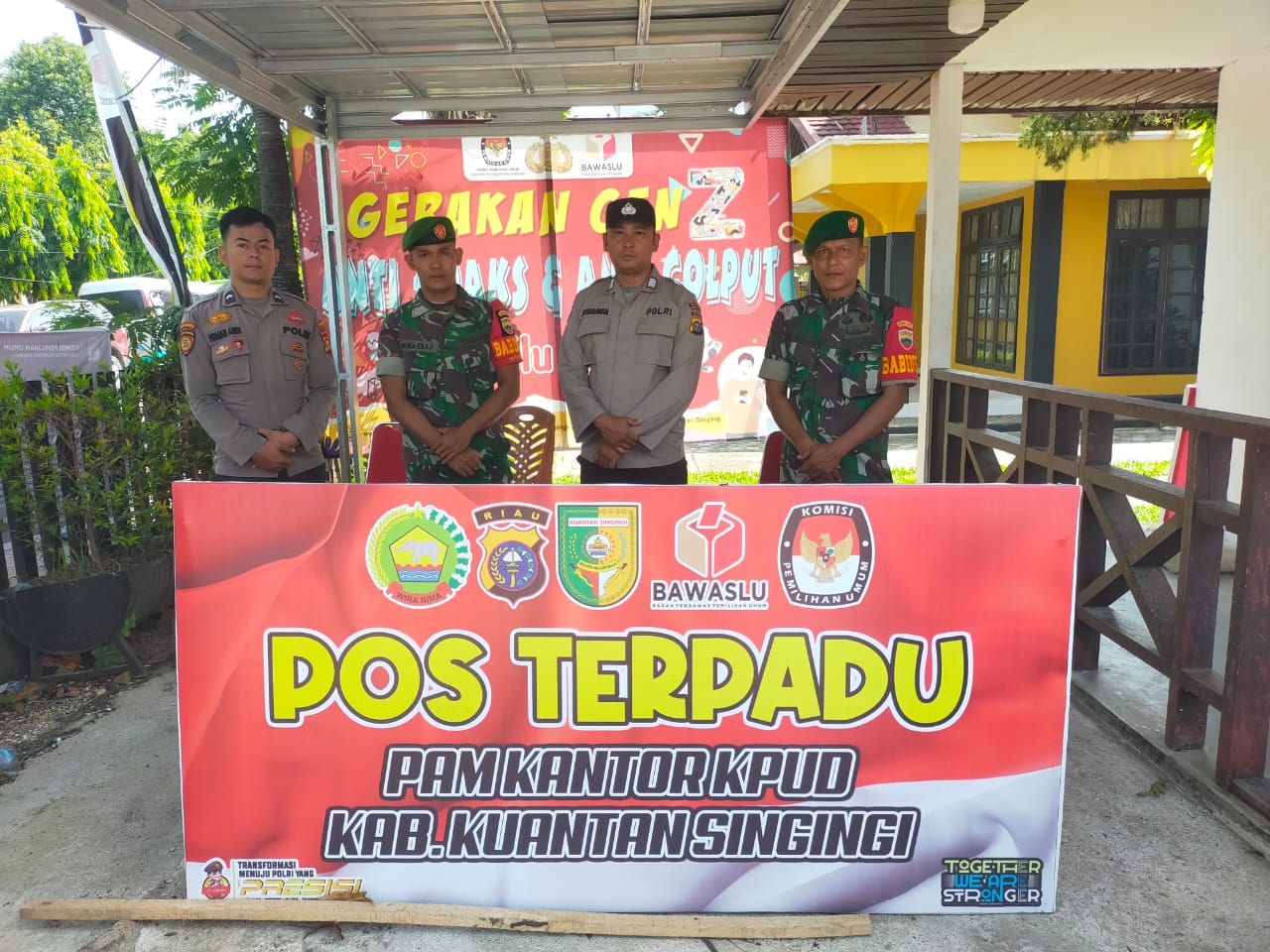 Polres Kuansing Patroli Sinergitas TNI Polri Melalui Monitoring Kantor KPU, Bawaslu dan Gudang Logistik