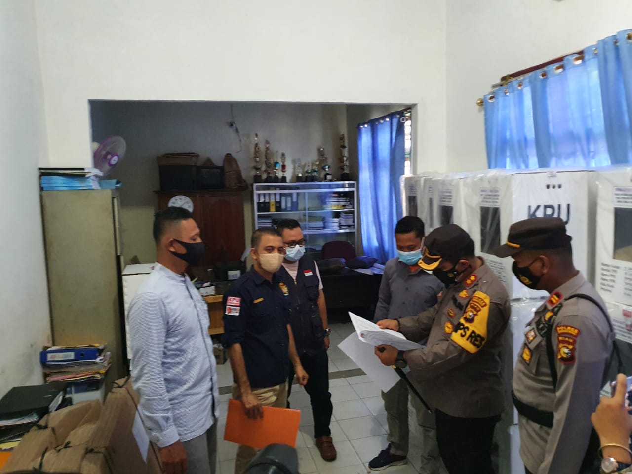 Kapolres Rohul Bersama Kasat Brimob Polda Serta Dandim 0313/ KPR Cek Kesiapan TPS