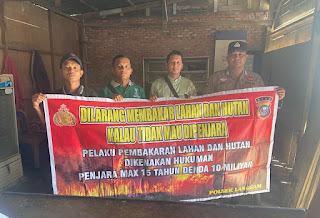 Polisi Langgam Sosialisasi Larangan Membakar Hutan dan Lahan Kepada Warga 