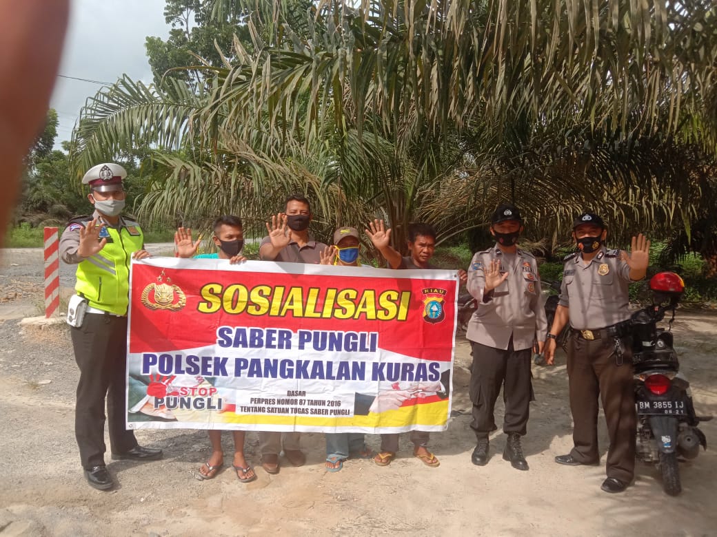 Tak Kenal Lelah, Polsek Pangkalan Kuras Terus Sosialisai Saber Pungli