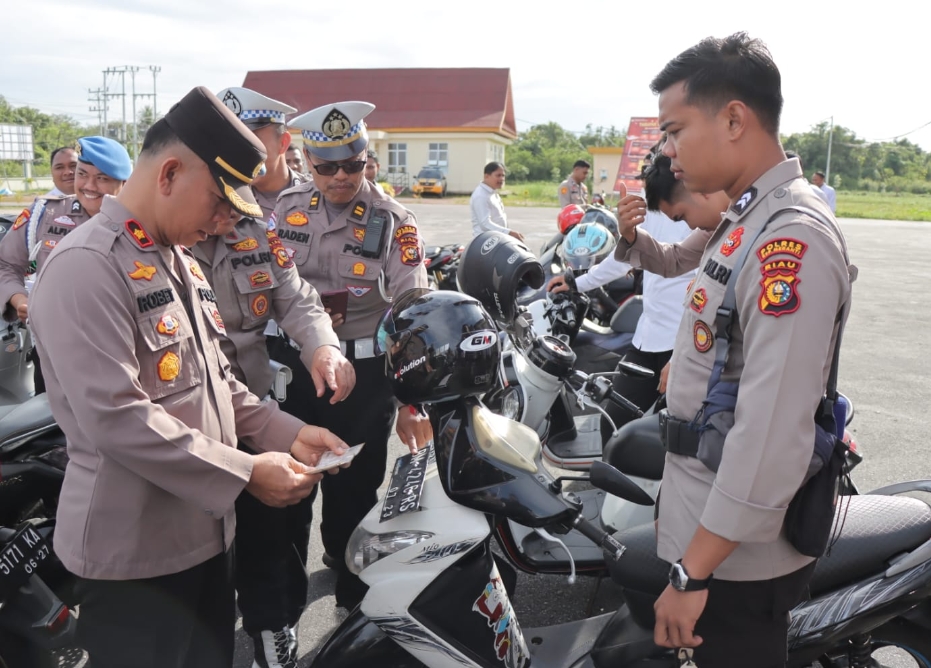 Pra Ops LK 2023, Polres Meranti Cek Kelengkapan Kendaraan Dinas dan Pribadi Personel