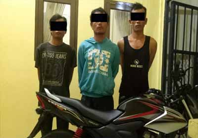 Polsek Rambah Hilir Amankan Tiga Pelaku Curanmor