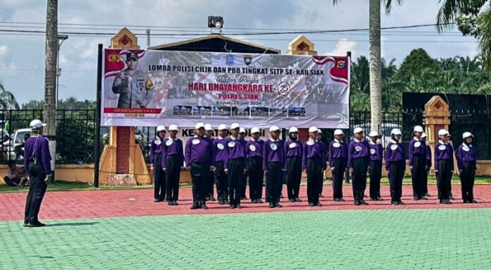 Hut Bhayangkara Ke 78, Satlantas Polres Siak Gelar Perlombaan Polisi Cilik