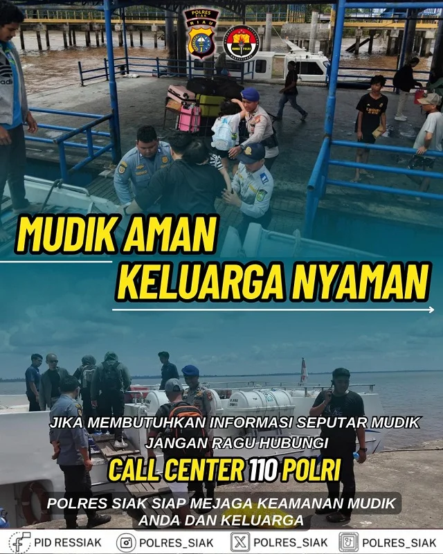 Polres Siak Edukasi Pemudik Soal Call Center 110 dan Tips Perjalanan Aman