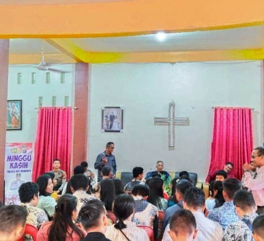 Polres Kep Meranti Gelar Minggu Kasih Bersama Jemaat Gereja HKBP Selatpanjang