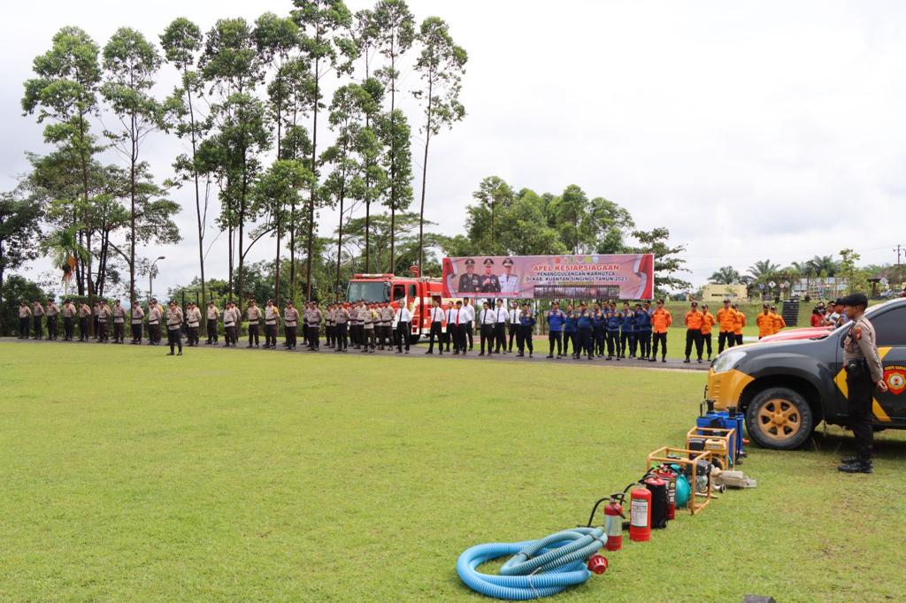 Polres Kuansing Gelar Apel Kesiapan dan Antisipasi Bencana Alam dan Karhutla