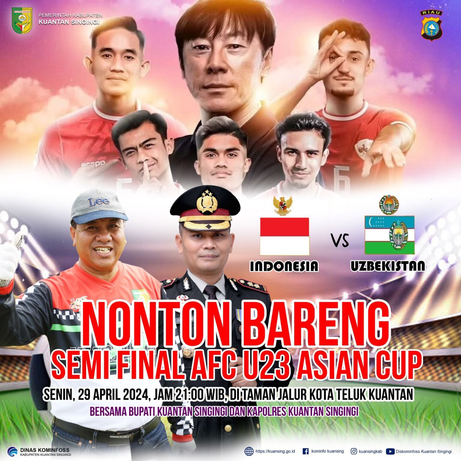 Yuk Nobar Semifinal AFC U-23 bersama Kapolres Kuansing