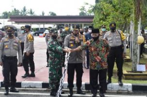 Polres Inhu Gelar Apel Serentak Peringati Hari Bhayangkara