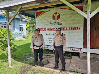 Pastikan Aman dan Kondusif, Polsek Kuala Kampar Kembali Patroli di Kantor Panwascam dan PPK 