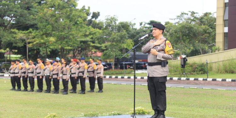 Kapolda Riau Apresiasi Dedikasi Personel BKO Pasca PAM TPS Pemilu 2024