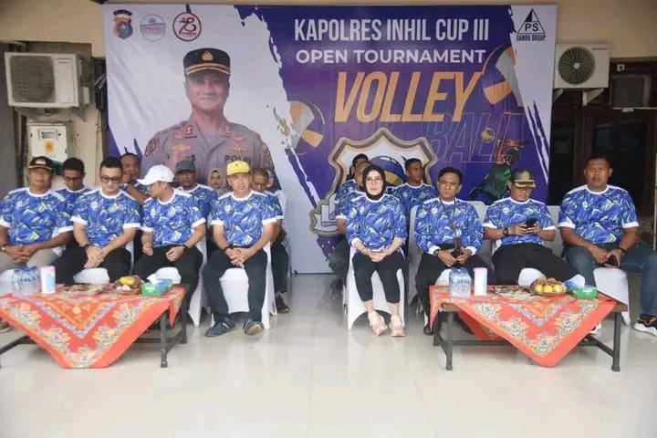 Pj Bupati Inhil Hadiri Pembukaan Open Tournament Voli Kapolres Inhil Cup III