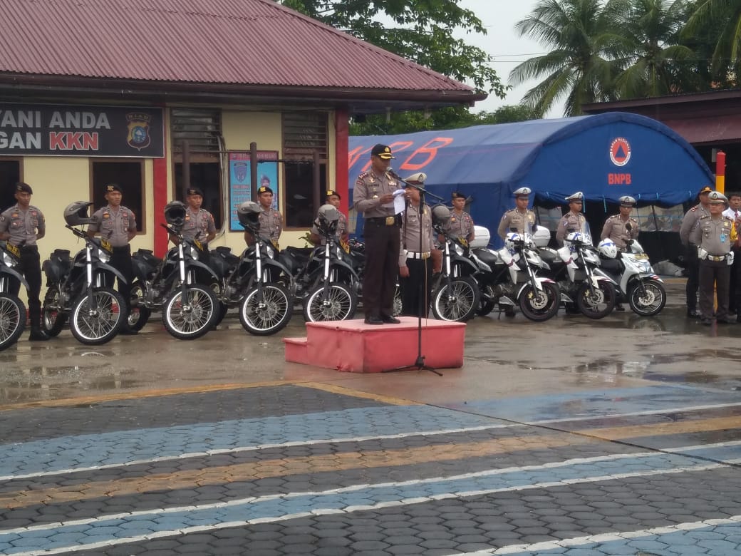 Polres Kab. Kep. Meranti, melaksanakan  Apel Pergeseran Pasukan Pengamanan Tempat Pemungutan Suara