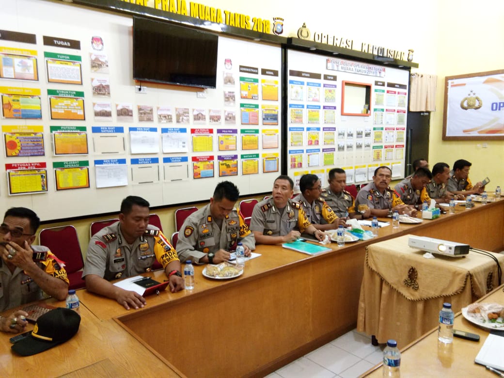 Wakapolres Kampar Pimpin Rapat Koordinasi Internal Ops Bina Kusuma Muara Takus 2018