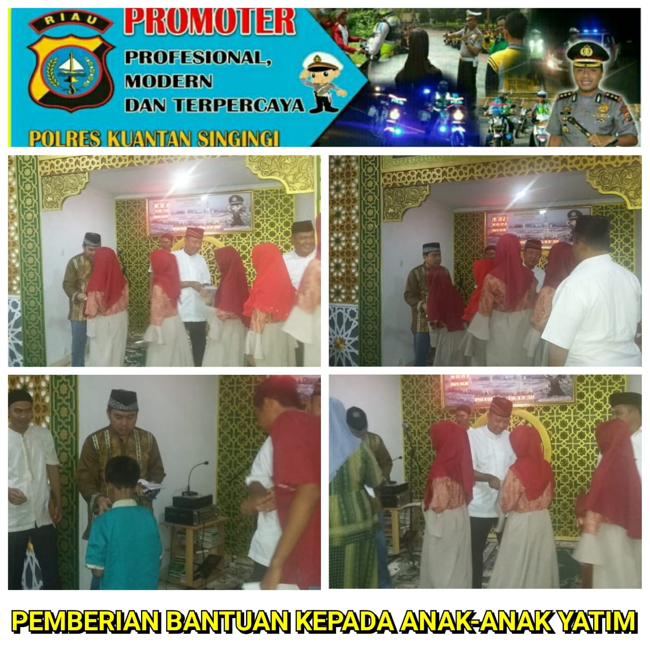 Polres Kuansing Santuni Anak Yatim Saat Berbuka Puasa