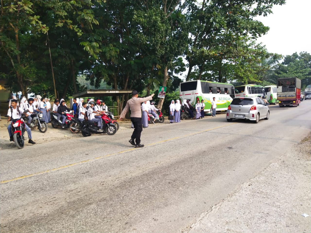 Polsek Pangkalan Lesung Cegah Lakalantas di Wilayah Hukumnya