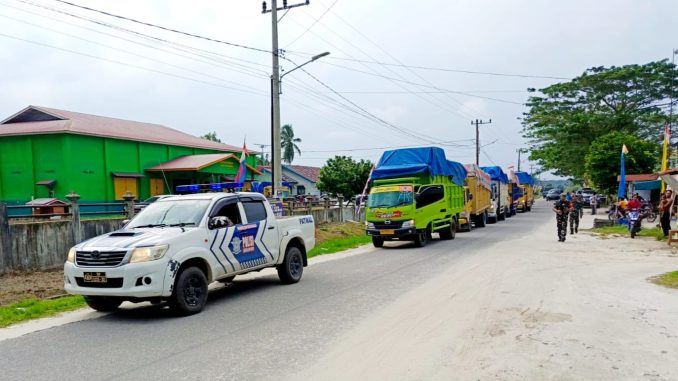 BKO Polres Kampar Kawal Pengiriman Kotak Suara dan Hasil Perhitungan Suara Pemilu 2024