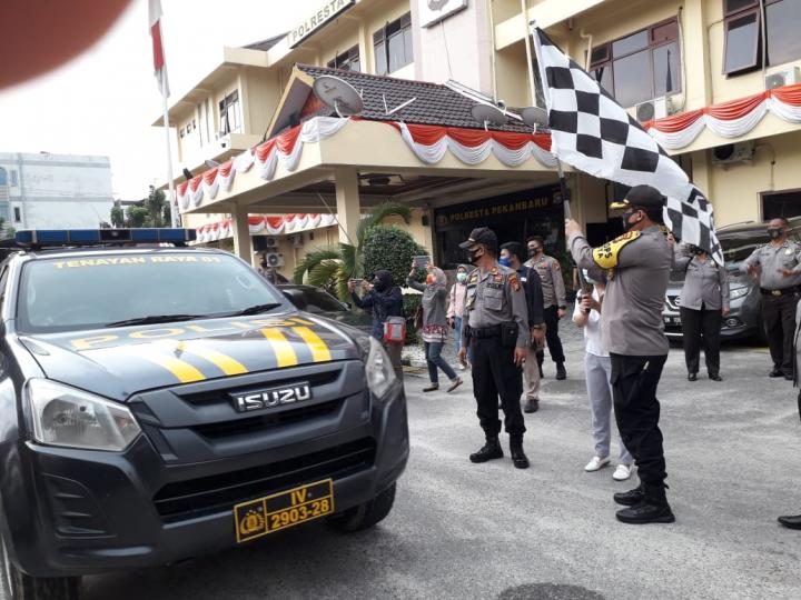4039 Sembako Dari Kementrian Pariwisata RI Disalurkan Polresta Pekanbaru