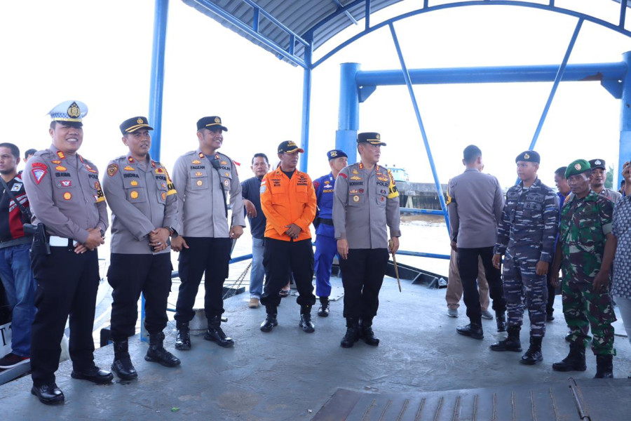 Polres Inhil Pantau Arus Balik Mudik Lebaran Jalur Perairan