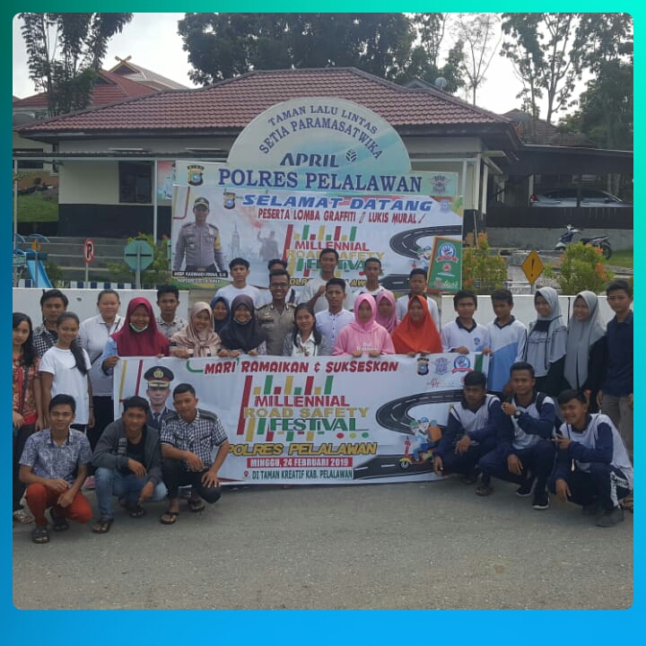 Satlantas Polres Pelalawan Adakan Lomba Graffiti dalam rangka Millenial Road Safety Festival 2019