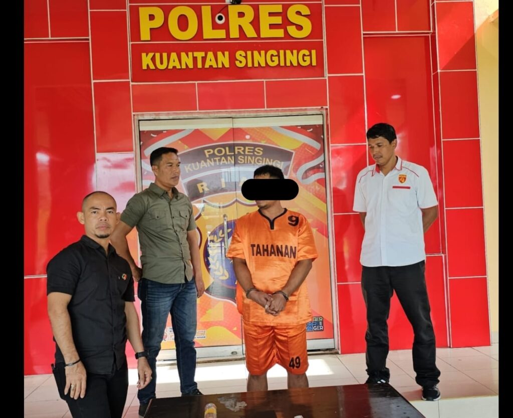 Satresnarkoba Polres Kuansing Bekuk Residivis Narkotika Jenis Sabu di Desa Beringin Taluk