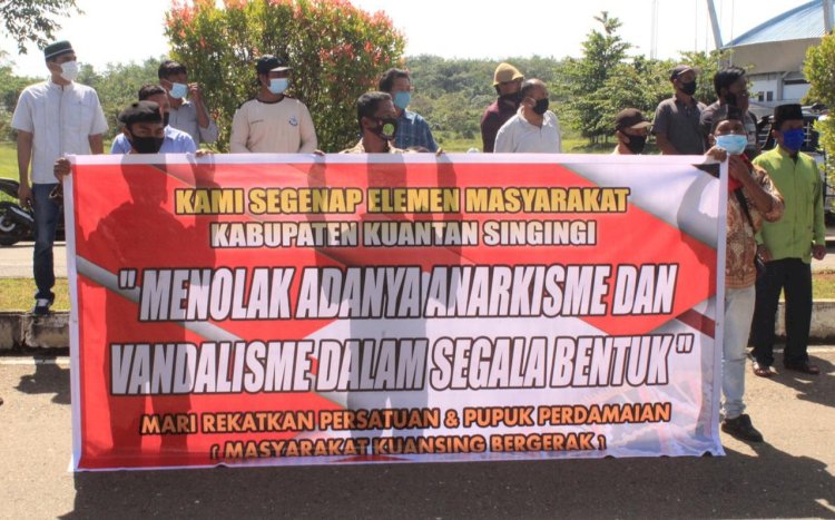 Tolak Aksi Unjuk Rasa Anarkis, Masyarakat Kuansing Deklarasi Damai