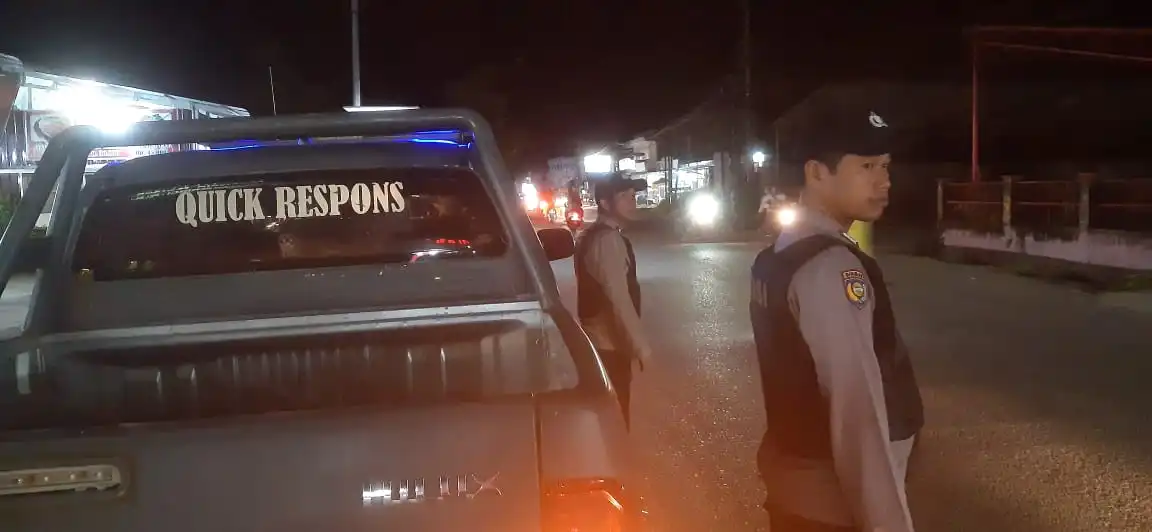 Dalam Rangka Pelihara Kamtibmas, Polsek Pangkalan Kerinci Rutin Patroli Blue Light