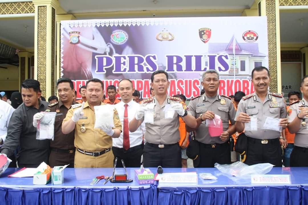 Polres Kampar Rilis Pengungkapan Kasus Narkoba Dalam Sepekan Terakhir