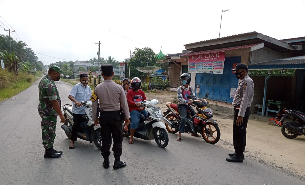 Himbauan Disiplin Prokes Terus di Giatkan Oleh Polsek Kerumutan