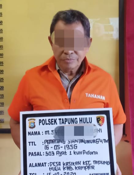 Polsek Tapung Hulu Tangkap Penjual Nomor Judi Togel di Desa Kasikan