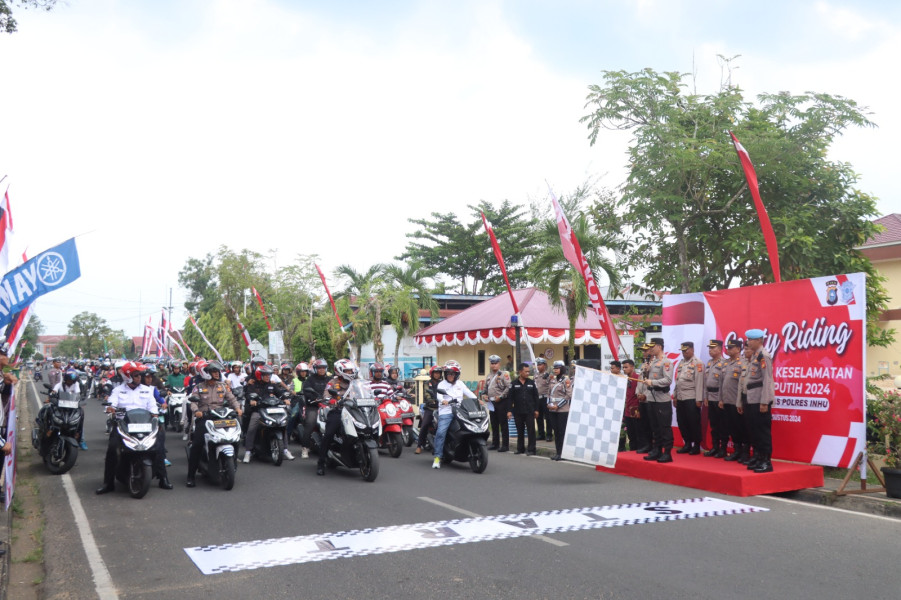 Polres Inhu Gelar Safety Riding Kampanye Berkeselamatan Merah Putih 2024 