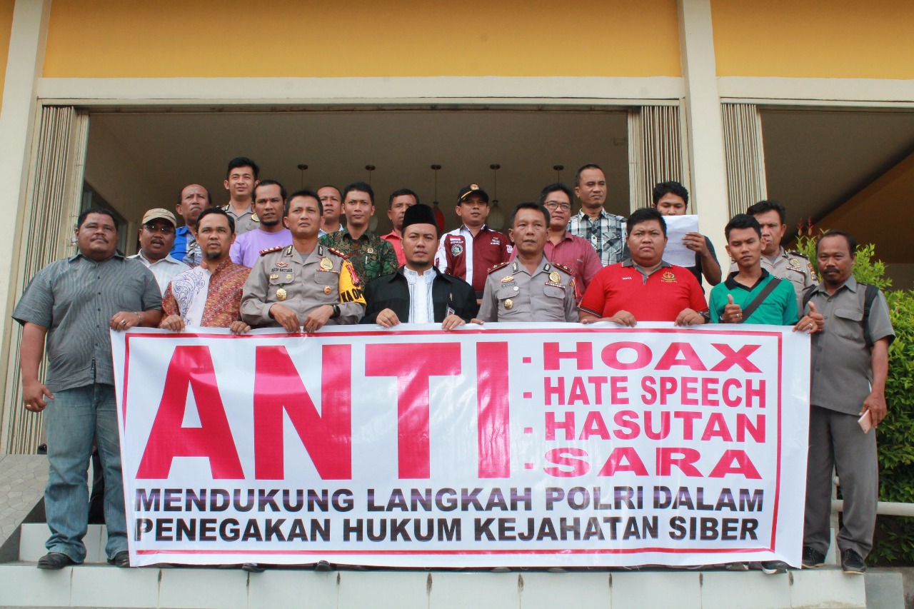 Kapolres Inhu Laksanakan Dekralasi Anti Berita Hoax Dalam Pelaksanaan Pilkada 2018 Di Riau