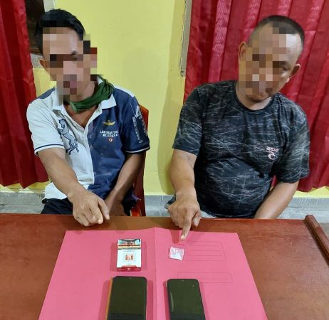 Polsek Kampar Kiri Amankan 2 Pelaku Narkoba di Desa Gunung Sari