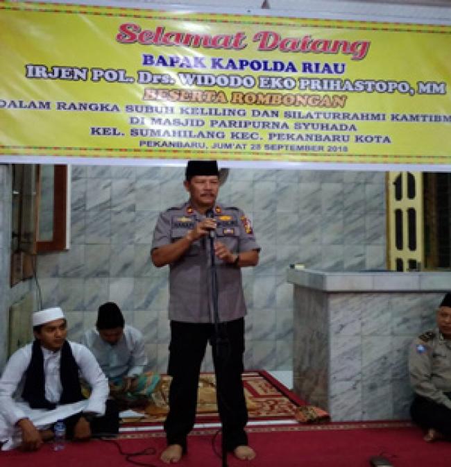 Kapolsek Kota Pekanbaru Laksanakan Subuh Keliling DiMasjid Paripurna Syuhada 