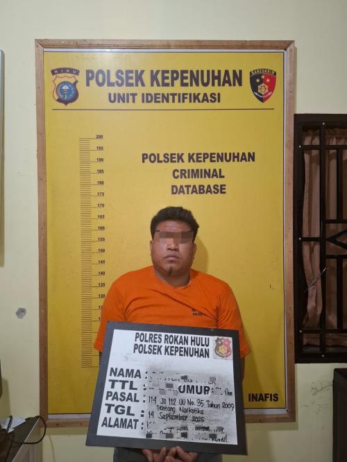 Pengedar Sabu di Kepenuhan Tak Berkutik Saat Diringkus oleh Polsek Kepenuhan